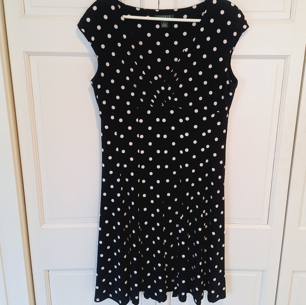 Lauren Ralph Lauren black and white polka dot dress